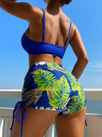 Drawstring Front Shorts Bikinis 2025 High Waist Swimsuit Women Swimwear Female Bathers Bathing Swimming Swim Suit Beachwear