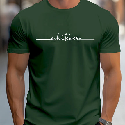 Men's Summer Casual Loose Size 100% Cotton Letter Print Round Neck Short Sleeve T-shirt Top