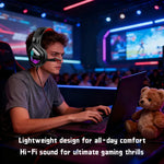 Gaming Headset USB Stereo Surround Wired Headphone with Noise Reduction Mic Earphones for Computer PC Gamer