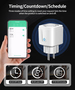 Tuya WIFI Smart Socket EU 16A/20A Wifi/Zigbee Smart Plug With Power Monitoring Smart HomeVoice Control Support Google Home Alexa
