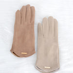 Women Autumn Winter Keep Warm Touch Screen Thin  Solid Simple Gloves Cycling Drive Suede Fabric Elegant Windproof