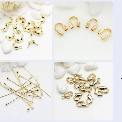 18K Gold Plated Brass Spacer Beads For Jewelry Making Materials,Separators For Beads, Striped Cut Flower Beads For Needlework