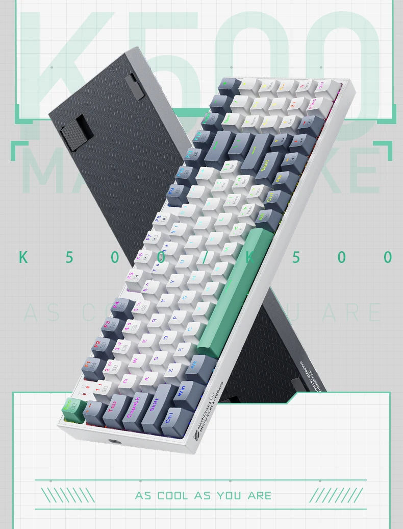 Machenike K500 Mechanical Keyboard Gaming Keyboard Wired Keyboard Hot Swappable 94 Keys RGB Light Mac Windows