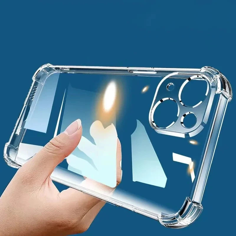 Shockproof Silicone Soft Airbags Case For iPhone SE 2020 2022 15 14 13 12 Mini 11 Pro Xs Max X XR 6 6s 7 8 Plus Clear Back Cover