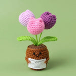 Mini Finished Crochet Roses Sunflowers Potted Emotional Support Stuffed Plants  Mother Valentine Christmas Graduation Gifts