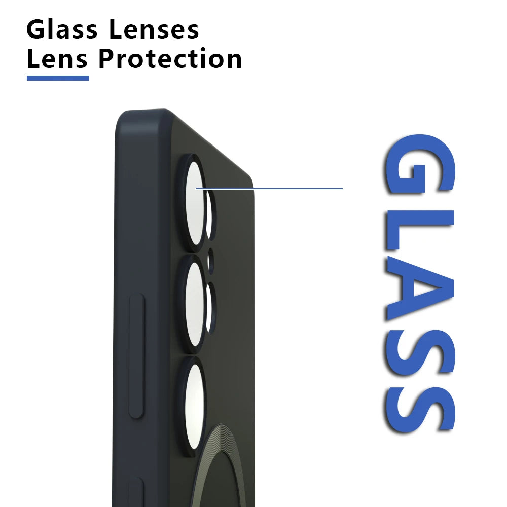 Soft Silicone Case For Galaxy S25 Ultra S25 Plus S25Ultra S21 FE S23 S24 With Camera Lens Full Covers