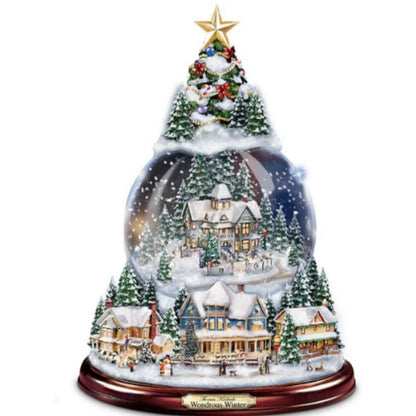 Christmas Tree Rotating Sculpture Train Decorations Paste Window  Stickers