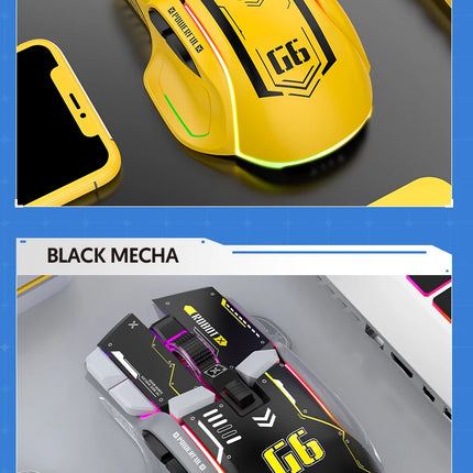 Tri-mode 2.4G USB Bluetooth Wireless Gamimg Mouse 12 keys RGB Game Wired Meche Mice for Windows IOS Home Office Laptop PC Gamer