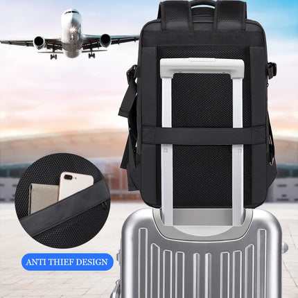 BANGE Aesthetic Men Business Backpack School Expandable USB Bag, Large Capacity 17.3 Laptop Waterproof Fashion Travel Backpack