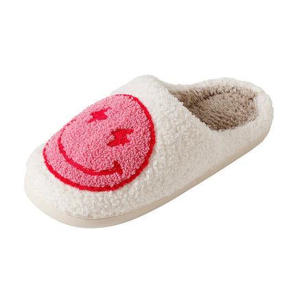 Lightning Smile Face Slippers Women Super Cute Slippers House Funny Bedroom Footwear Winter Fluffy Slides for Home Shoes