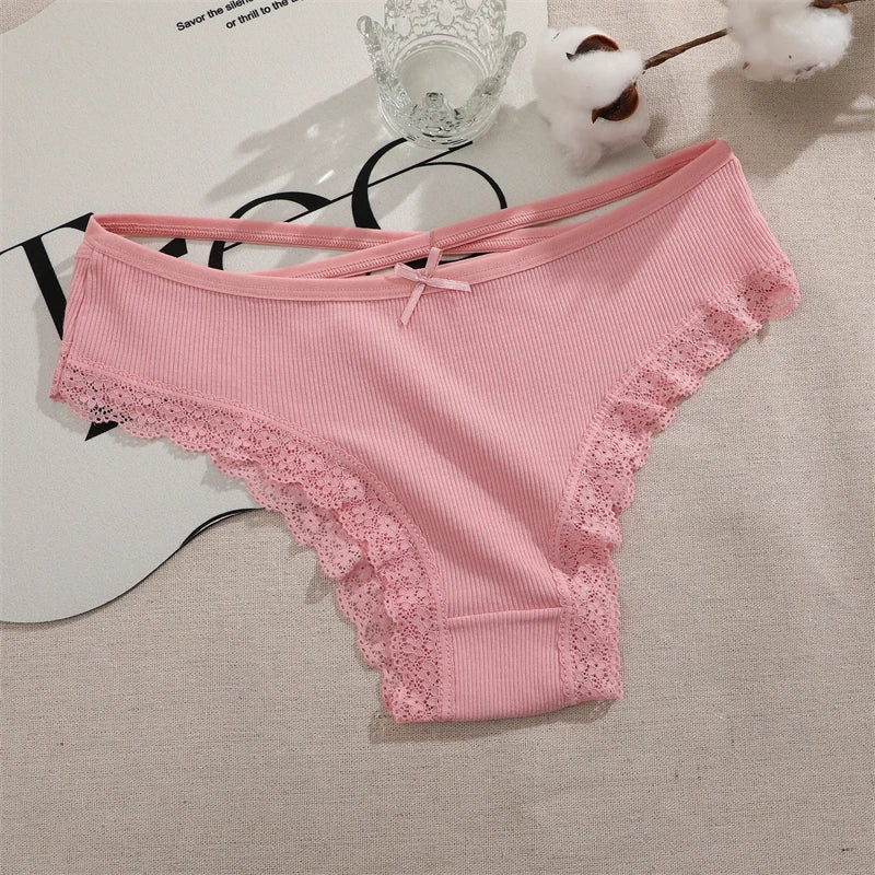 4PCS Women's Cotton Briefs Sexy Female Underpants Elasticity Comfortable Underwear Panties Lingerie S-XL  Solid Color Intimate