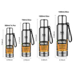 UPORS Large Capacity Stainless Steel Thermos Portable Vacuum Flask Insulated Tumbler with Rope Thermo Bottle 500/700/1000/1500ml