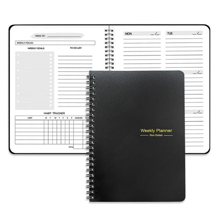 Planner Schedule Agenda Efficiency Notebook Daily Weekly Monthly Diary Journal for Students School Office Stationery Supplies