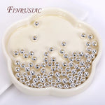 18K Gold Plated Separators For Bead,Spacers Beads For Jewelry Making,Brass Metal Round Beads,DIY Bracelets/Necklace Accessories