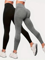 Women's 2-Piece Hip Lift Yoga Leggings Exercise High-Waisted Tummy Tuck Breathable Hp Lift Pants