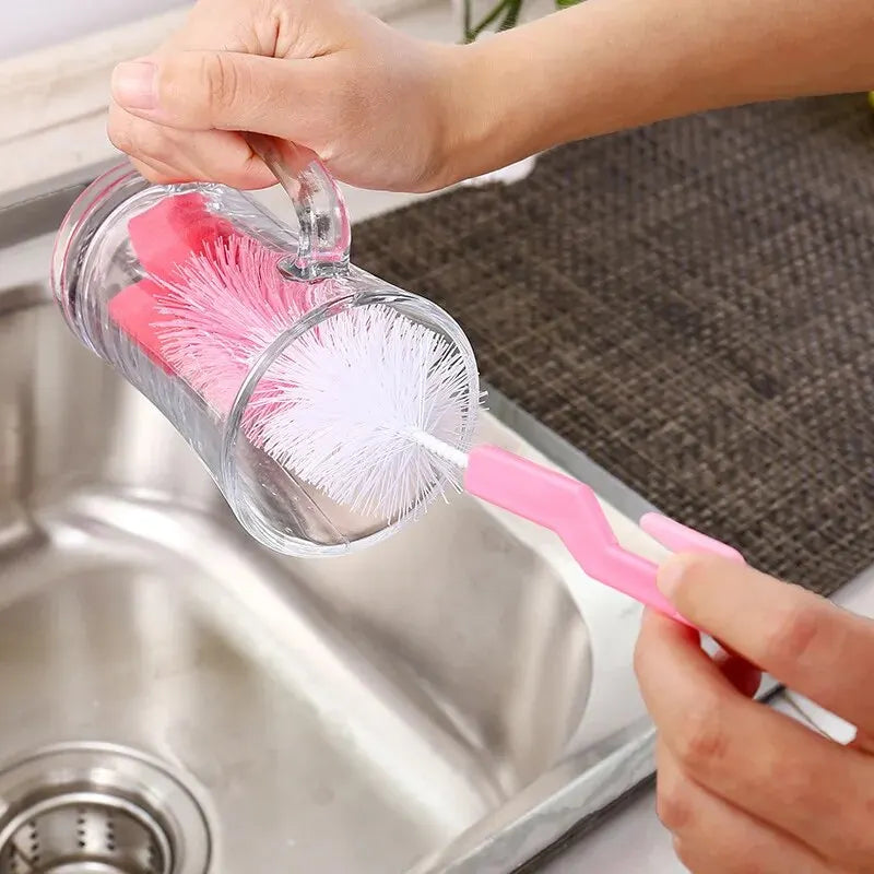 Baby Bottle Brush Multi-Purpose Long Handle Fine Hair Sponge Cleaning Brush Household Dishwashing Cup Washing Cleaning Tools