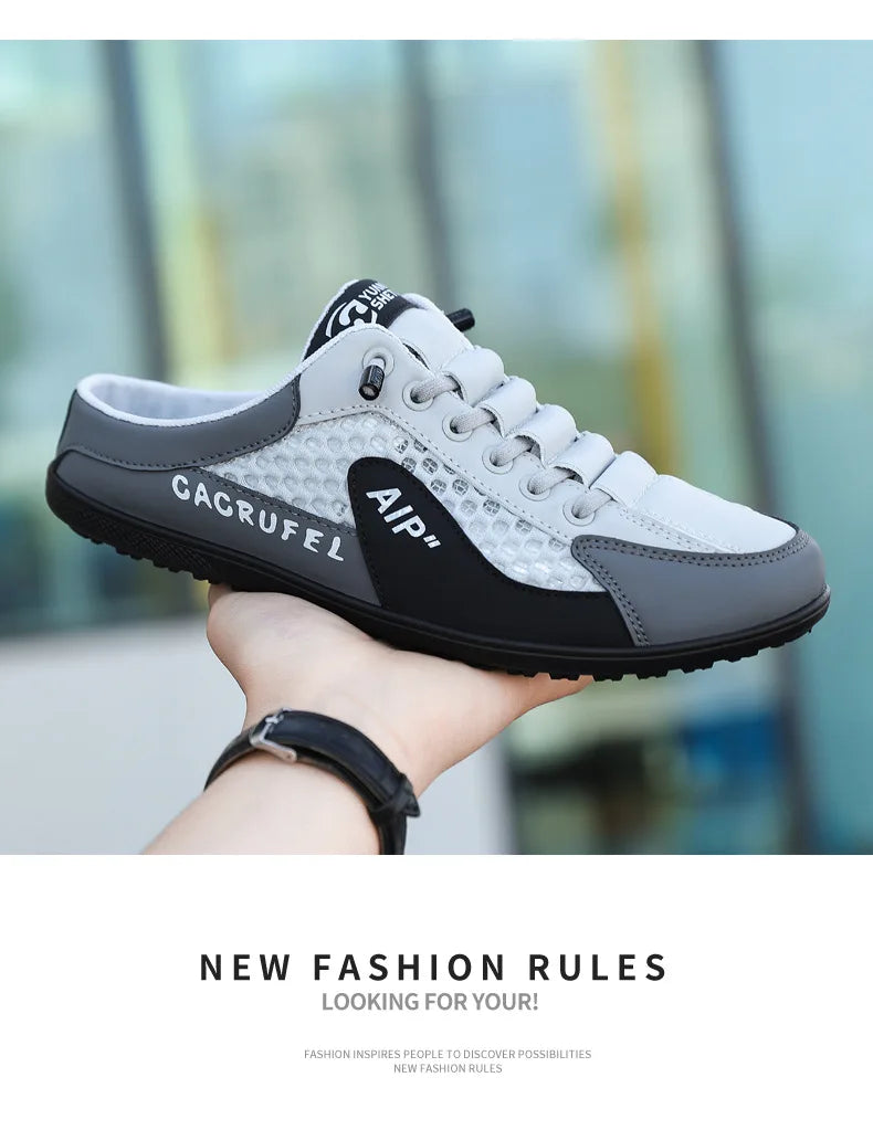 Men's Fashion Soft-soled Half Slippers Summer Men Trendy Bottom Casual Shoes Soft Sole Support Shoes Sneakers Zapatos De Hombre