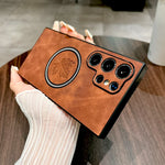 Retro Leather Case For Samsung Galaxy S25 S24 S23 S22 S21 Note 20 Ultra FE Note20 S 25 24 23 S24FE For Magsafe Magnetic Cover