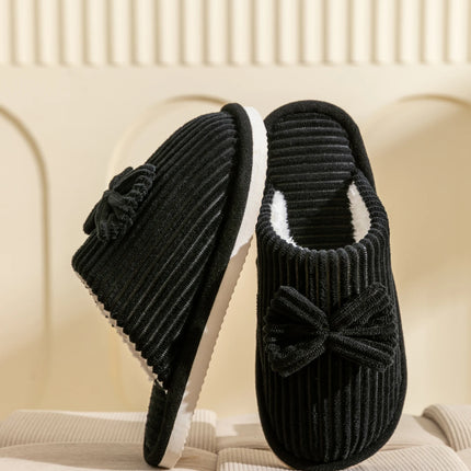 Fashion Women's Bow Slippers Fall/Winter Indoor Bedroom Floor Lightweight and Comfortable&Soft Warm Slippers for Home