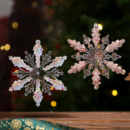 1Pcs Crystal Clear Snowflake Christmas Tree Pendants Icicle Decorations For Holiday Winter Party Transparent Hanging Ornament