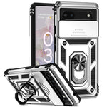 Slide Camera Protect Cover For Google Pixel 6 7 8 Pro Pixel8 Magnetic RIng Holder Shockproof Armor Phone Case For Pixel 6A 7A 8A