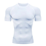 Men's Compression Top, Active Mid Stretch Breathable Moisture Wicking Workout T-shirt For Outdoor Sports