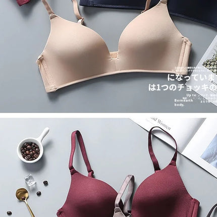 Ultra Thin Sexy Ice Silk Wireless Bra For Women Sexy Gather Underwear Push Up Simple Lingerie Seamless Brassiere Bralettle