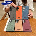 Full Lens Protector Case Samsung Galaxy S25 S24 S23 FE S22 S21 Ultra Plus Sheepskin Leather Back Cover Soft Lambskin Shockproof