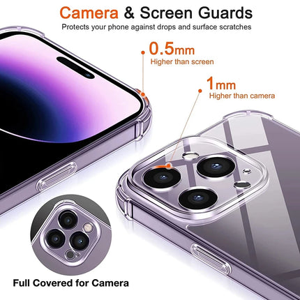 Shockproof Silicone Soft Airbags Case For iPhone SE 2020 2022 15 14 13 12 Mini 11 Pro Xs Max X XR 6 6s 7 8 Plus Clear Back Cover