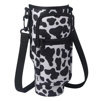 40oz Neoprene Water Bottle Carrier Bag For Stanley Quencher Cup Sleeve with Adjustable Shoulder Strap Water Bottle Holder Pouch