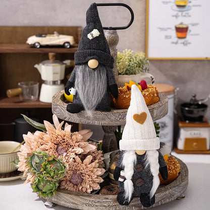 4 Styles Coffee Gnome Dolls Coffee Gnomes Plush Nordic Doll Bar Home Decoration Knitted Faceless Doll Elf Dwarf Plush Figurine
