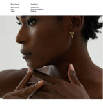 Yhpup Stainless Steel Chic Heart Huggie Hoop Earrings Charm Gold Color Tarnish Free Trendy Fashion Jewelry for Women Bijoux