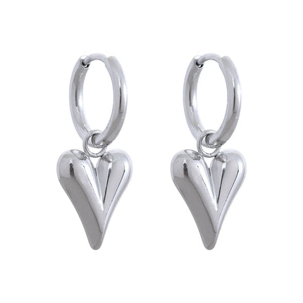 Yhpup Temperament Heart Pendant Chain Necklace for Women Stainless Steel Stylish Choker 18 K Jewelry Waterproof Party Gift