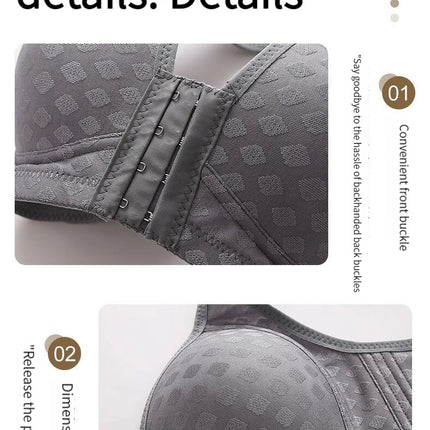 The New Front Button Type Sexy Brassiere Anti-sagging Gathered No Steel Ring Ladies Mother Large Size Thin Section Underwear Bra