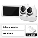 5 Inch Video Baby Monitor With Pan Tilt Camera 2.4G Mother Kids Surveillance PTZ Video Cams Temperture Display Home Security Cam