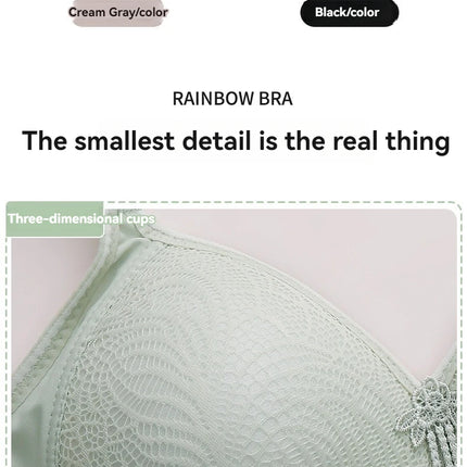 Sexy Lace Flower Surface Women Bra Four Rows Of Three Buttons No Steel Ring Large Size Underwear Skin-Friendly And Soft Lingerie
