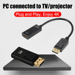 4K DP to HDMI-compatible Adapter Converter DisplayPort to HDMI Cable DP Male to HDMI Female HD TV Video Audio Adapter For PC TV