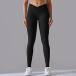 Crossover Waist Women Yoga Leggings Hips Lifting Gym Leggings Seamless Sport Pants High Waist Fitness Leggings Workout Running
