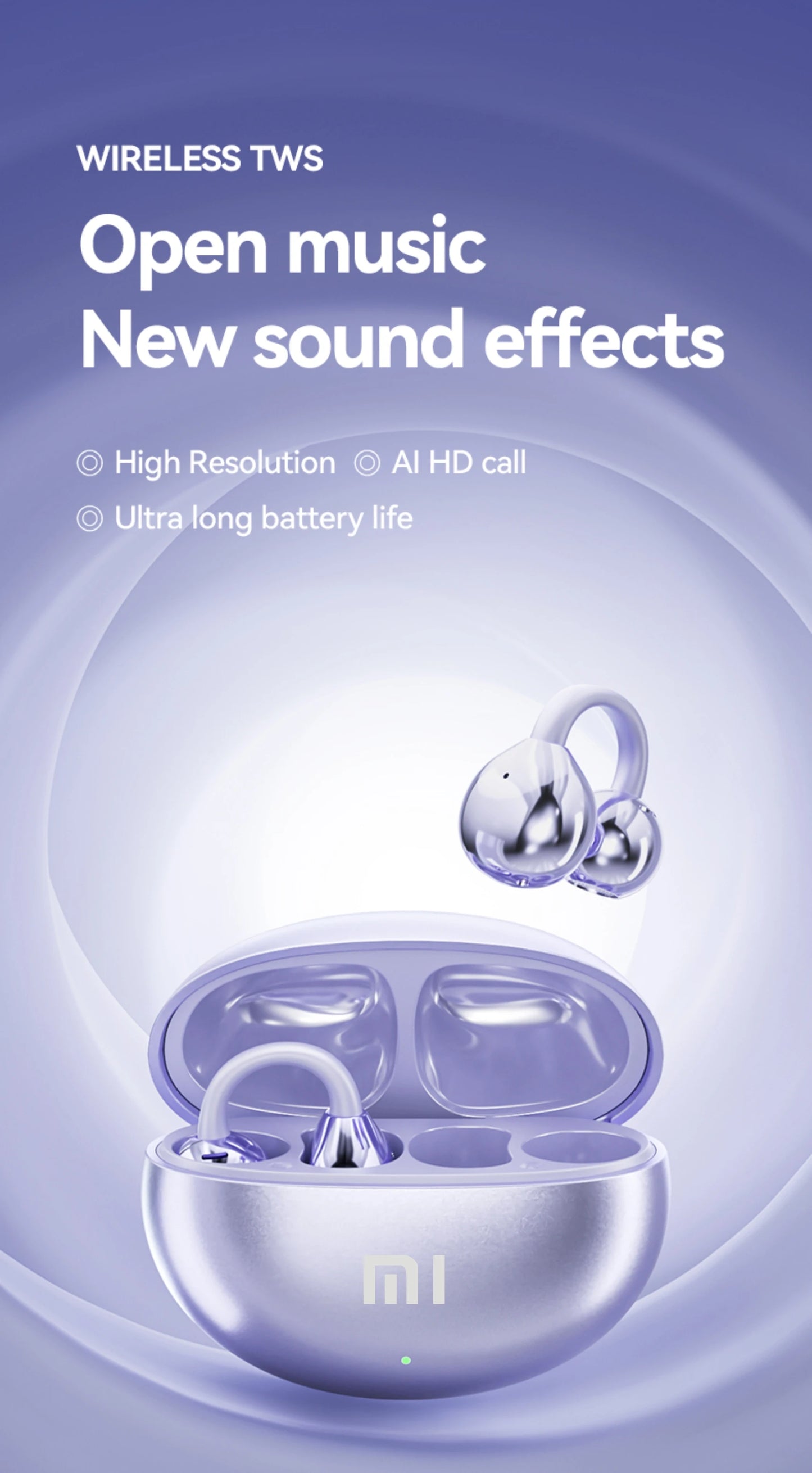 XIAOMI M91 Ear Clip Wireless Earphone New Open Ear Sport Bluetooth 5.4 Headphone ENC Noise Cancelling Headset With Mic