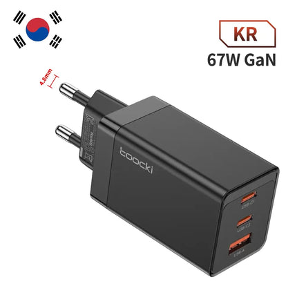 Toocki 67W GaN USB C Charger 65W Quick Charge QC 4.0 PD 3.0 45W Type C Fast USB Charger For iPhone 16 15 14  Pro Samsung MacBook