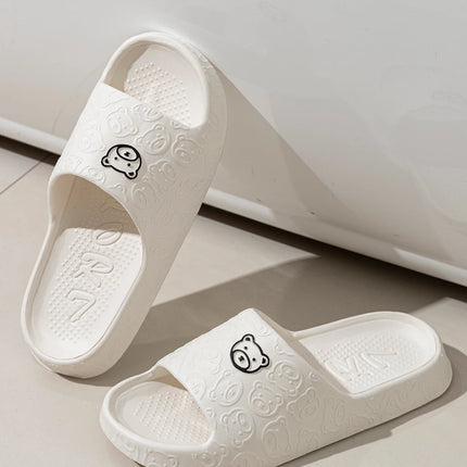 Women Casual Slippers Summer Cute Bear Cool Bathroom Anti-slip Slides Air Cushion Lightness Soft Sole Men Flat Shoes Couple