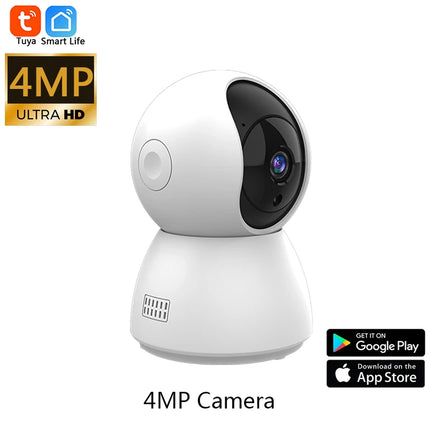 HD 4MP Tuya Smart Mini WiFi IP Camera Surveillance Camera Automatic Tracking Indoor Wireless Security Home CCTV Baby Monitor