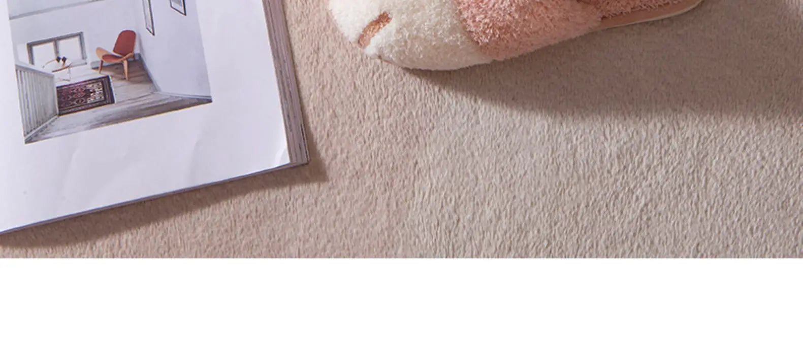 Shevalues Indoor Warm Plush Slippers For Women Men Cute Cat Paw Design House Fur Slippers Mute Flats Slides Indoor Fluffy Shoes