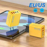 Quick Charge 3.0 Fast Charger Muti Total 120W 4 Port USB Type C PD Mobile Phone Wall Adapter for iPhone 16 Samsung S24 Xiaomi 15