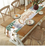 2024 Christmas Table Runners Merry Christmas Decoration for Home Tablecloth Table Cover Xmas Gifts Navidad Noel New Year 2025
