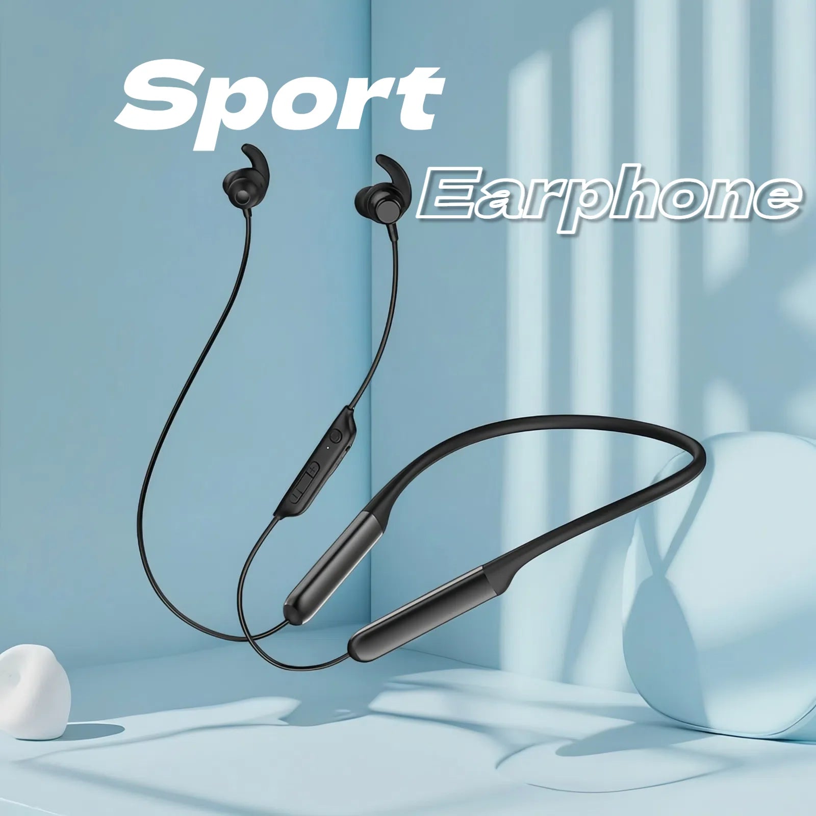 Magnetic sports wireless neckband with dual battery