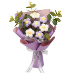 Crochet Flower Bouquet Mother's Day Decoration Spring Knitted Flowers for Girl Friend Valentine's Day Party Desktop Festival