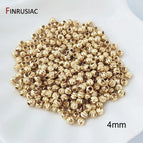 18k gold plated-4mm 1 / 100 pcs