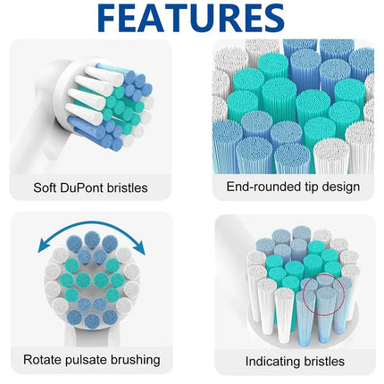 Toothbrush Head Compatible with Oral b Braun Electric Toothbrush, Precision Replacement Brush Heads for Pro Smart Genius, Effici