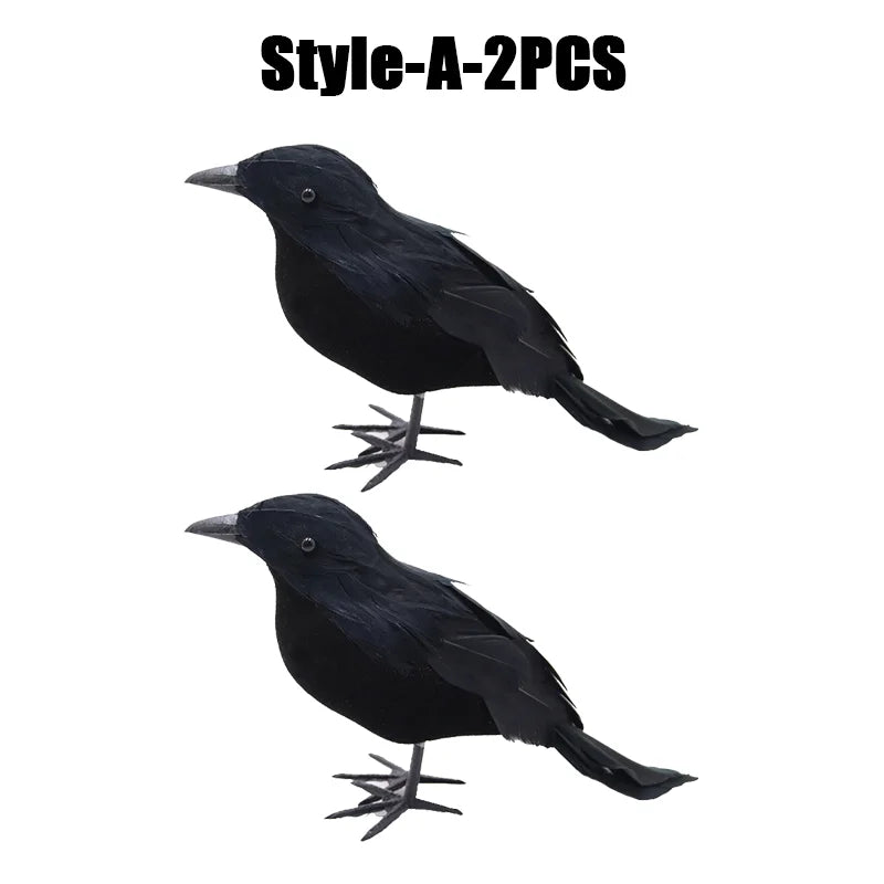 Simulation Black Crow Halloween Black Crow Props Simulation Fake Bird Ghost Festival Halloween Decoration Scary Toys